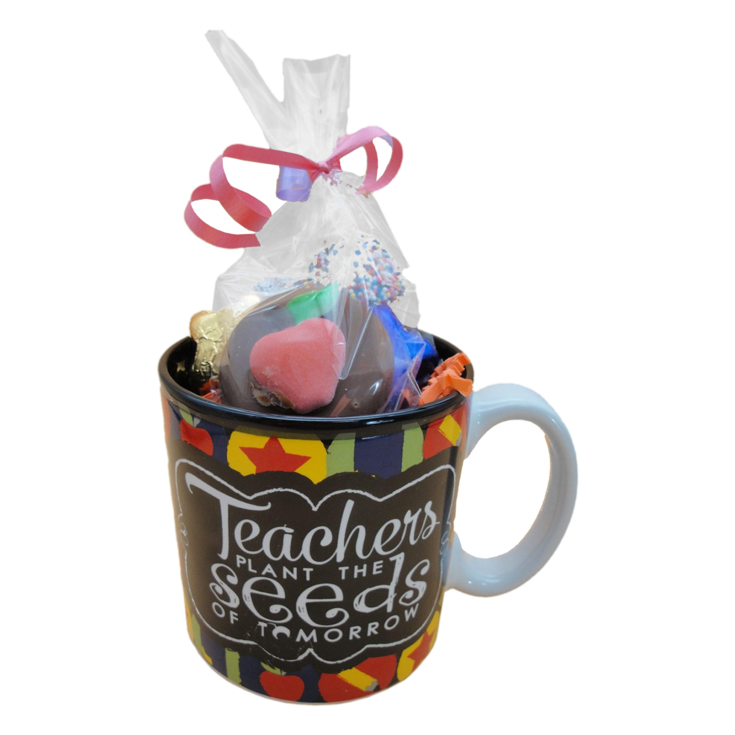 teacher mug with chocolates